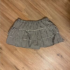 Black & White Gingham Tiered Mini Skort
